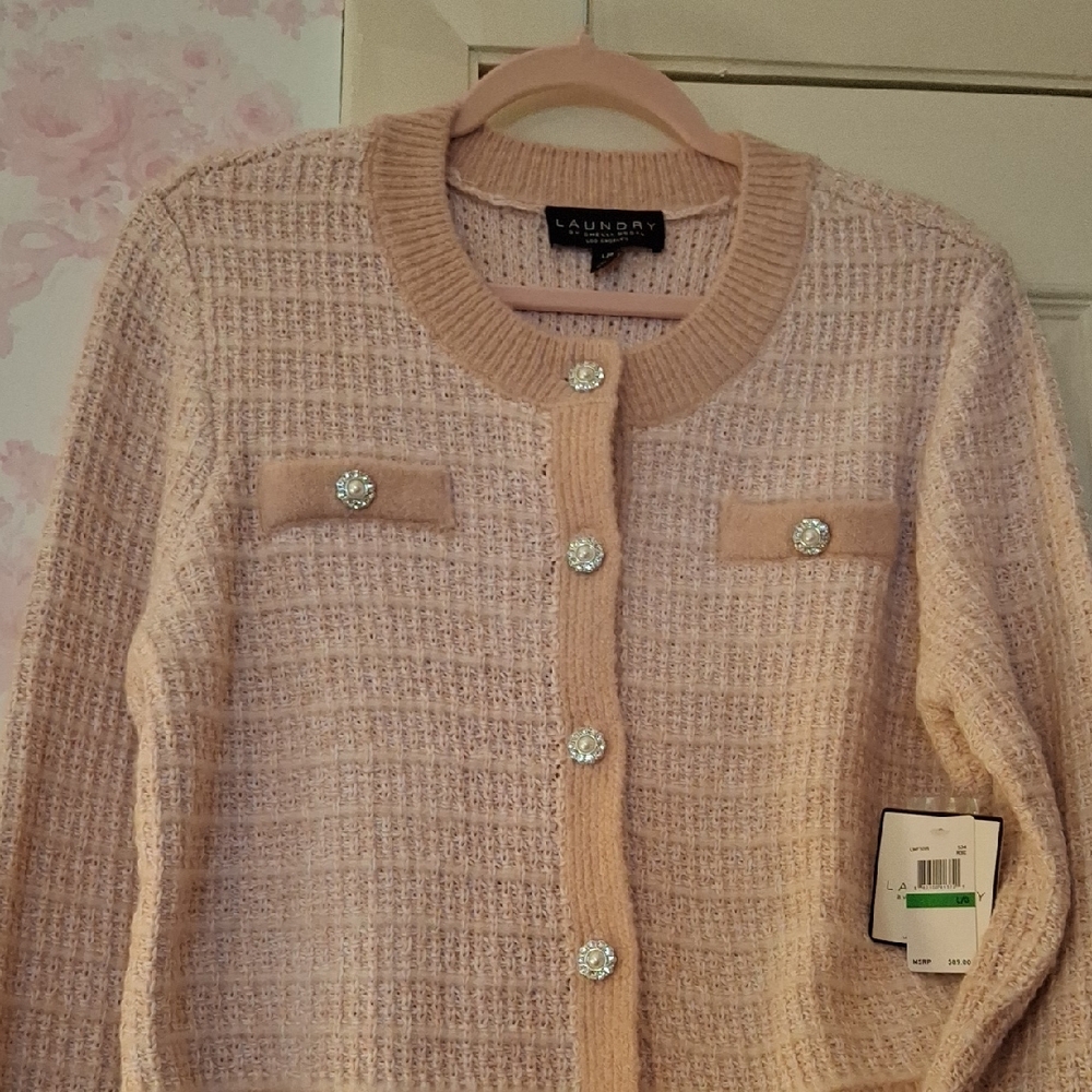 Laundry By Shelli Segal Cream Cardigan Sweater